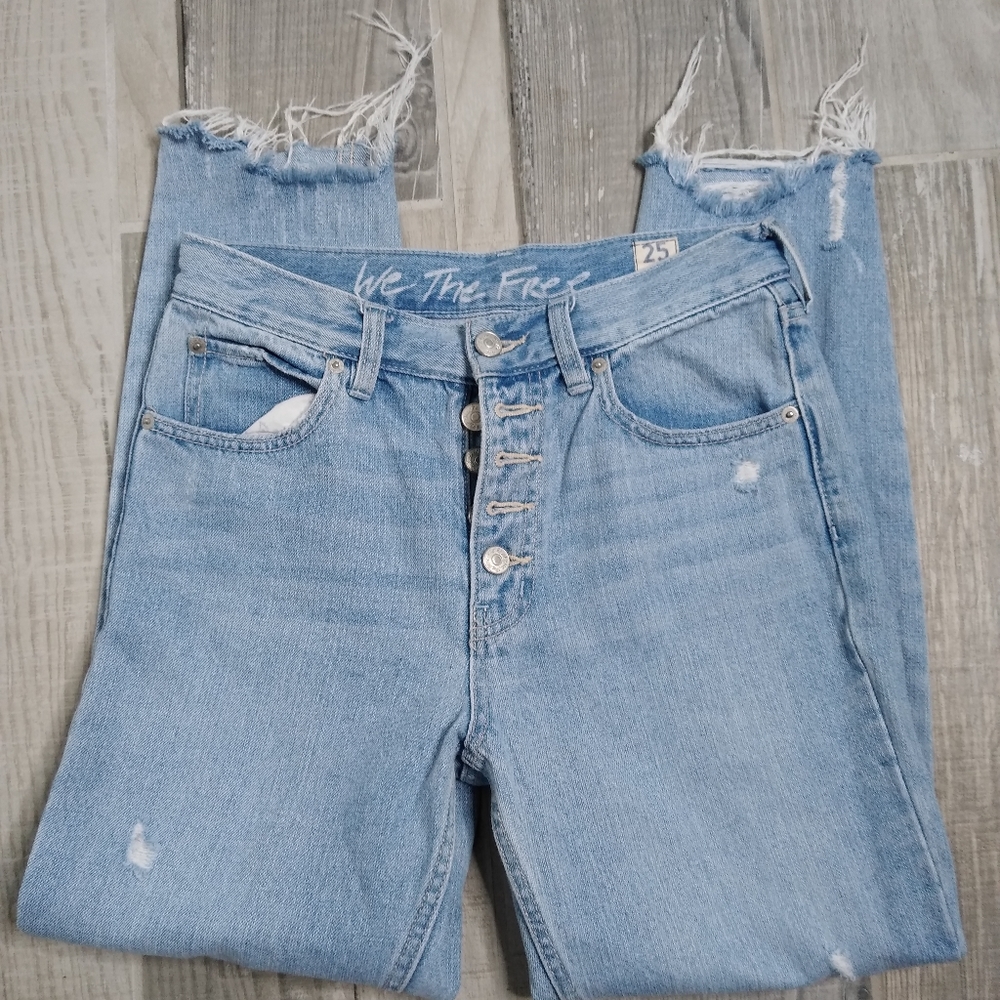 Free People High Rise Distressed jeans - Picture 1 of 12
